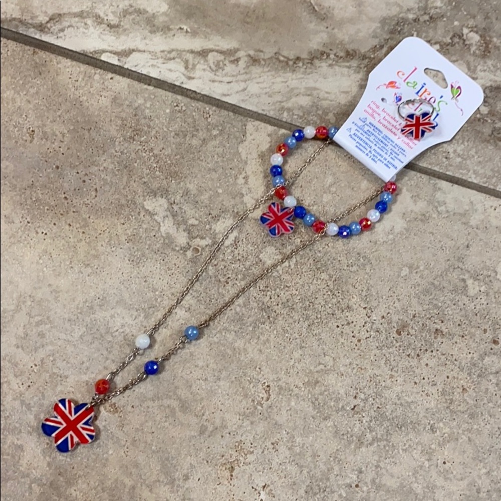 Claire’s Union Jack jewelry set
